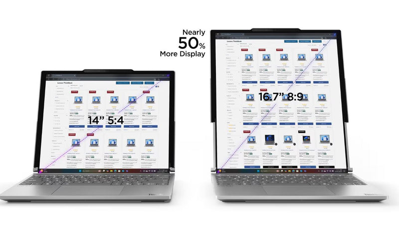 Lenovo ThinkBook Plus G6 Rollable Laptop, Intel Core Ultra 7 258V Processor, 32GB RAM, 1TB SSD, Roll In 14" / Roll Out 16.7" Display, Windows 11 Pro, English & Arabic Backlit Keyboard, 3 Year Warranty | 21TR000BGR