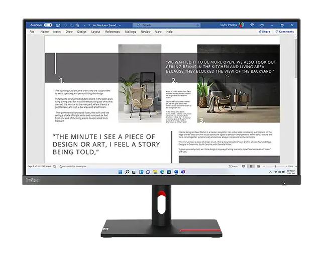 Think Vision S27i-30 27.0'' Monitor, IPS panel , 1920 x 1080,  Input connectors- VGA + HDMI 1.4 ,Cables included - HDMI, 3 Years warranty